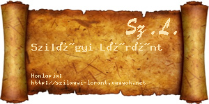 Szilágyi Lóránt névjegykártya