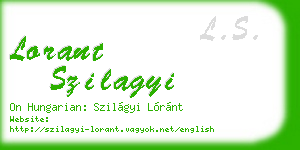 lorant szilagyi business card