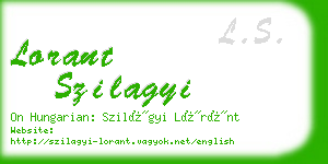 lorant szilagyi business card
